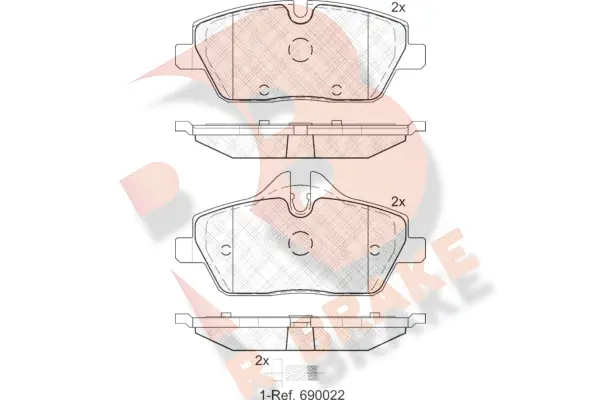 R BRAKE fékbetétkészlet, tárcsafék - RB1662-202 - TothCarparts
