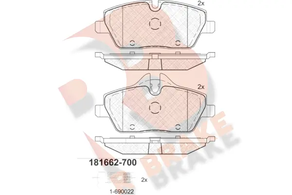 R BRAKE fékbetétkészlet, tárcsafék - RB1662-700 - TothCarparts