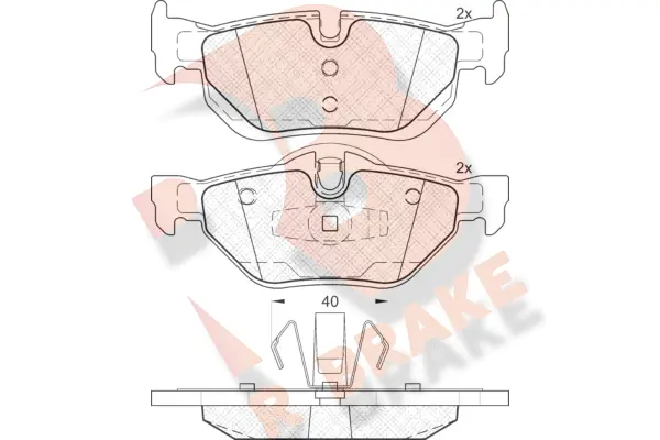 R BRAKE fékbetétkészlet, tárcsafék - RB1663 - TothCarparts
