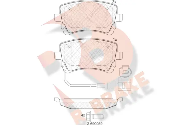 R BRAKE fékbetétkészlet, tárcsafék - RB1674-203 - TothCarparts