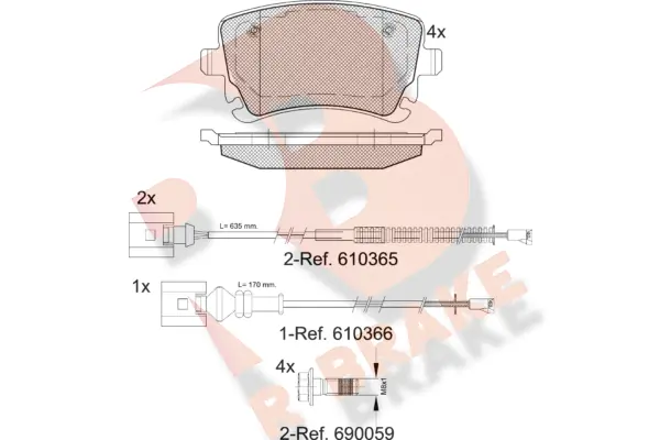R BRAKE fékbetétkészlet, tárcsafék - RB1674-208 - TothCarparts