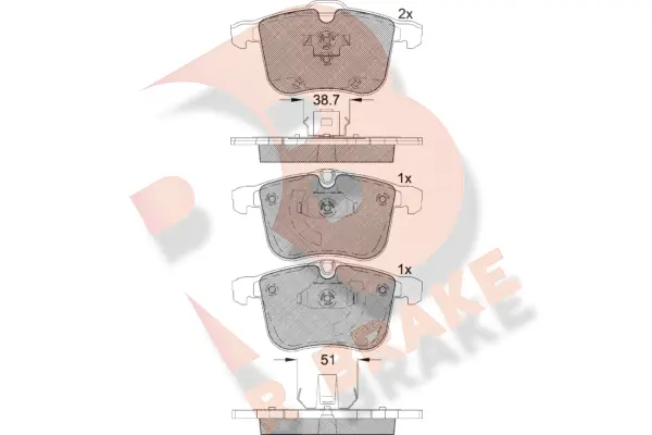 R BRAKE fékbetétkészlet, tárcsafék - RB1681 - TothCarparts