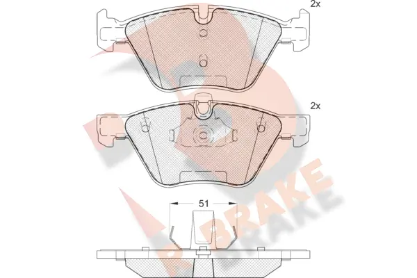 R BRAKE fékbetétkészlet, tárcsafék - RB1683 - TothCarparts
