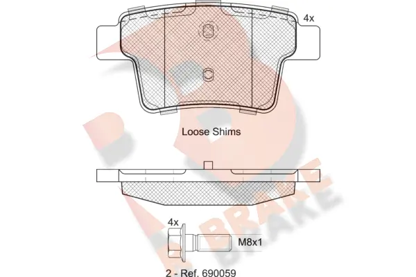R BRAKE fékbetétkészlet, tárcsafék - RB1722-701 - TothCarparts