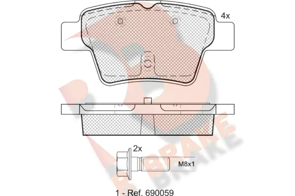 R BRAKE fékbetétkészlet, tárcsafék - RB1729-701 - TothCarparts