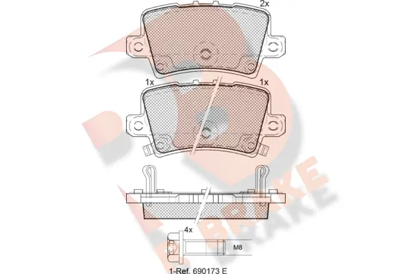 R BRAKE fékbetétkészlet, tárcsafék - RB1741-706 - TothCarparts