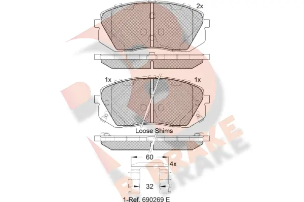 R BRAKE fékbetétkészlet, tárcsafék - RB1826-201 - TothCarparts