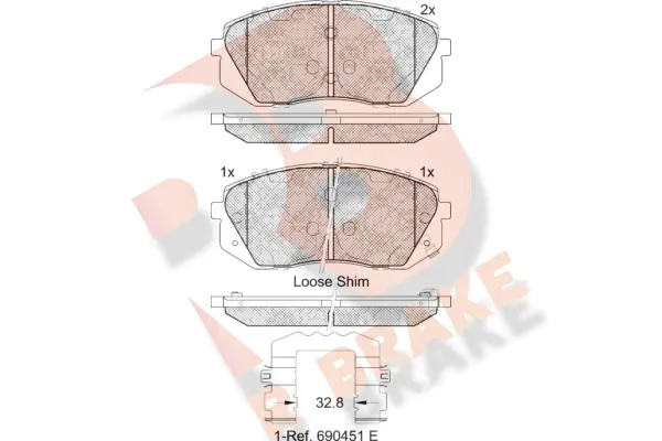 R BRAKE fékbetétkészlet, tárcsafék - RB1826-202 - TothCarparts