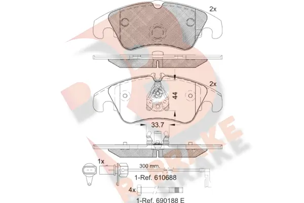 R BRAKE fékbetétkészlet, tárcsafék - RB1862 - TothCarparts