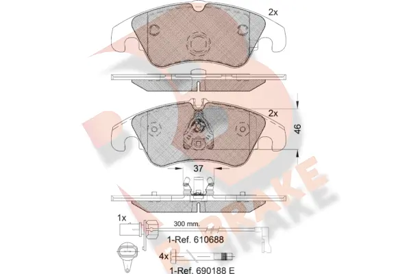 R BRAKE fékbetétkészlet, tárcsafék - RB1862-202 - TothCarparts