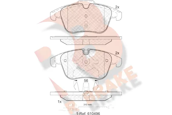 R BRAKE fékbetétkészlet, tárcsafék - RB1886-203 - TothCarparts
