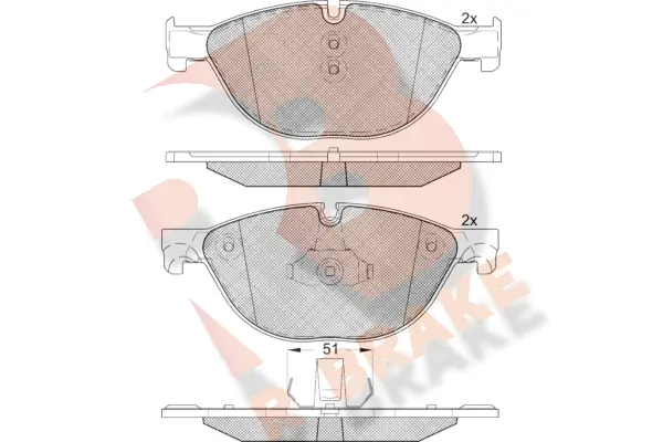 R BRAKE fékbetétkészlet, tárcsafék - RB1961 - TothCarparts