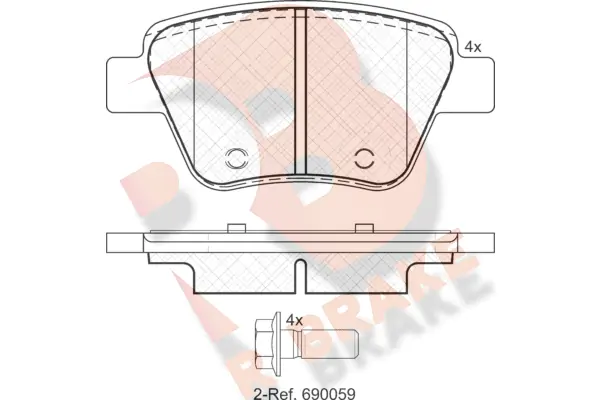 R BRAKE fékbetétkészlet, tárcsafék - RB1967 - TothCarparts