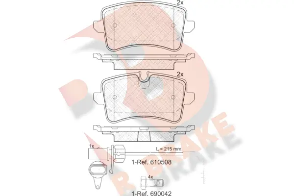 R BRAKE fékbetétkészlet, tárcsafék - RB1986-203 - TothCarparts
