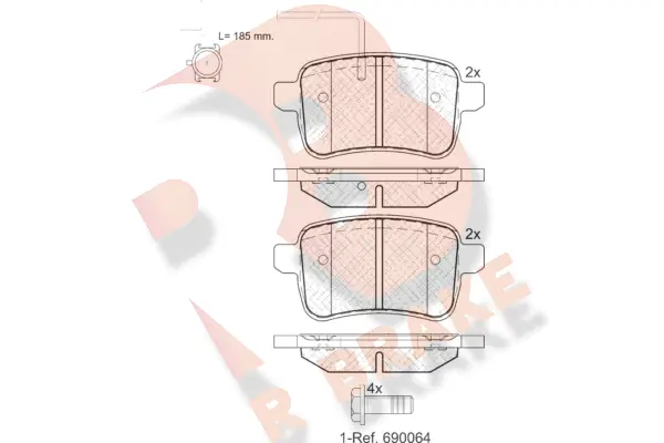 R BRAKE fékbetétkészlet, tárcsafék - RB1995 - TothCarparts