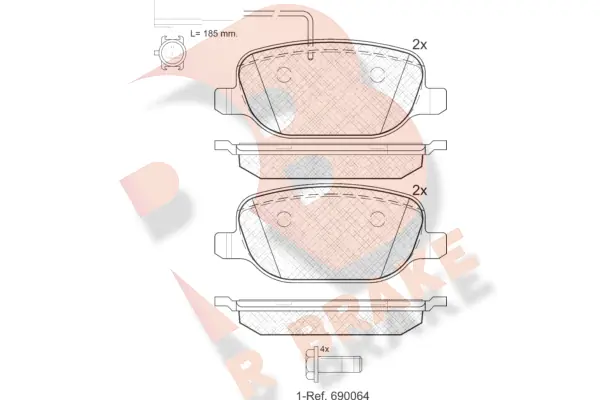 R BRAKE fékbetétkészlet, tárcsafék - RB1996 - TothCarparts