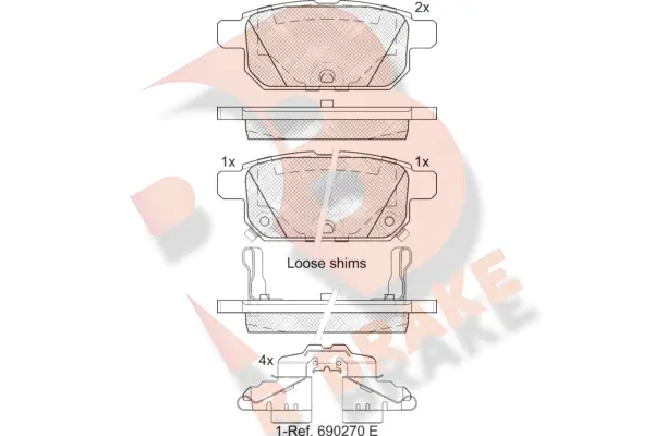 R BRAKE fékbetétkészlet, tárcsafék - RB2017 - TothCarparts