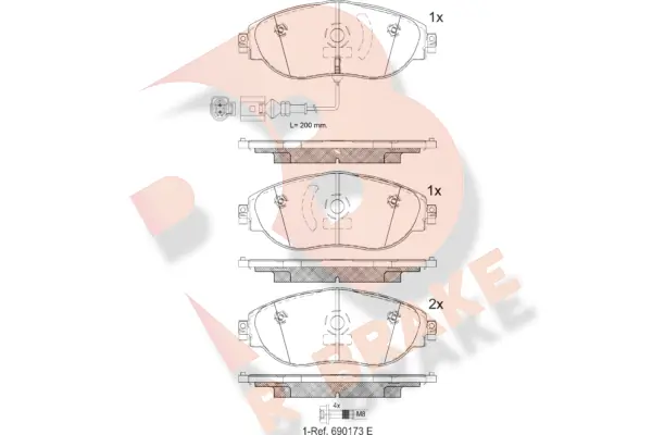 R BRAKE fékbetétkészlet, tárcsafék - RB2018 - TothCarparts