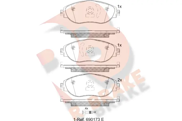 R BRAKE fékbetétkészlet, tárcsafék - RB2018-204 - TothCarparts