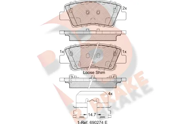 R BRAKE fékbetétkészlet, tárcsafék - RB2036 - TothCarparts