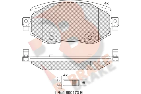 R BRAKE fékbetétkészlet, tárcsafék - RB2292 - TothCarparts