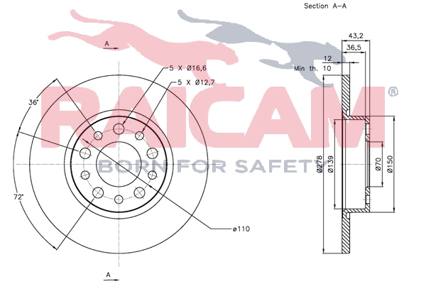RAICAM féktárcsa - RD00018 - TothCarparts