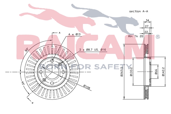 RAICAM féktárcsa - RD00117 - TothCarparts