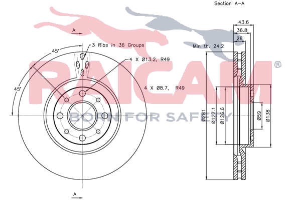 RAICAM féktárcsa - RD00207 - TothCarparts