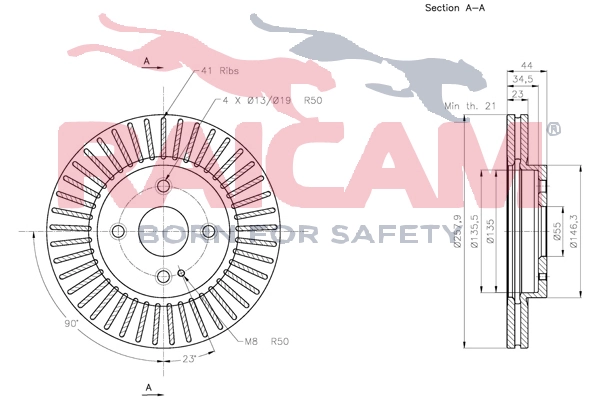 RAICAM féktárcsa - RD00421 - TothCarparts