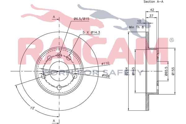 RAICAM féktárcsa - RD00593 - TothCarparts