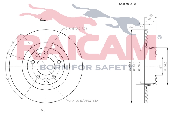 RAICAM féktárcsa - RD00649 - TothCarparts