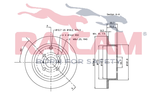 RAICAM féktárcsa - RD00825 - TothCarparts