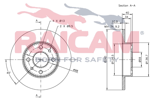 RAICAM féktárcsa - RD01047 - TothCarparts