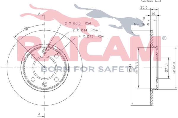 RAICAM féktárcsa - RD01070 - TothCarparts