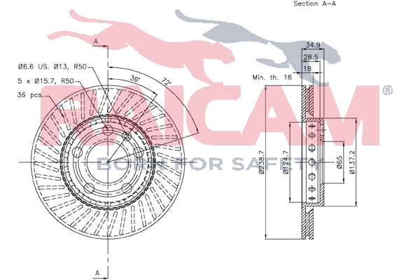 RAICAM féktárcsa - RD01107 - TothCarparts