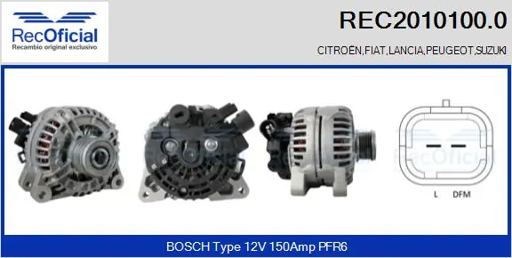 RECOFICIAL generátor - REC2010100.0 - TothCarparts