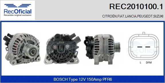 RECOFICIAL generátor - REC2010100.1 - TothCarparts