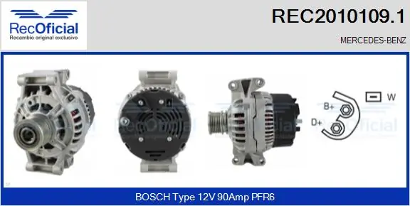 RECOFICIAL generátor - REC2010109.1 - TothCarparts