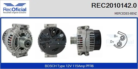 RECOFICIAL generátor - REC2010142.0 - TothCarparts
