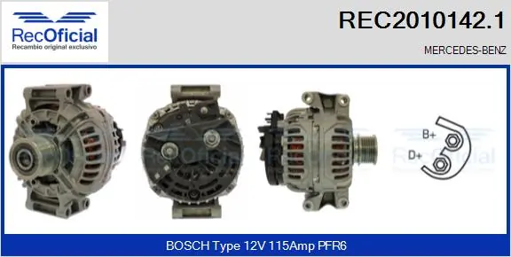 RECOFICIAL generátor - REC2010142.1 - TothCarparts