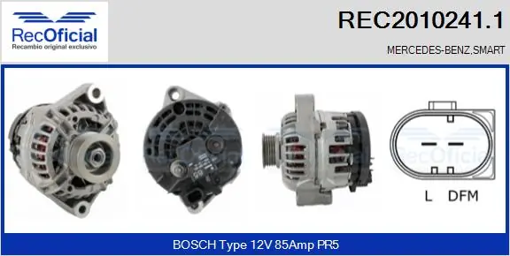 RECOFICIAL generátor - REC2010241.1 - TothCarparts