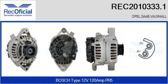 RECOFICIAL generátor - REC2010333.1 - TothCarparts