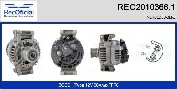 RECOFICIAL generátor - REC2010366.1 - TothCarparts