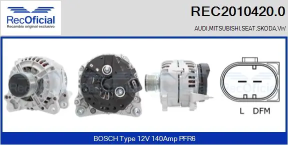 RECOFICIAL generátor - REC2010420.0 - TothCarparts