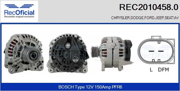 RECOFICIAL generátor - REC2010458.0 - TothCarparts