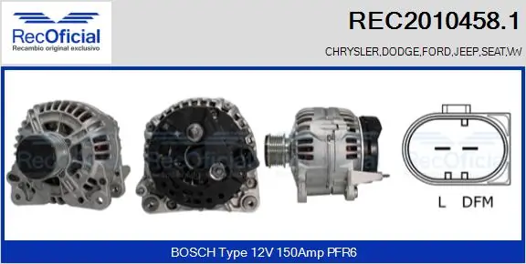 RECOFICIAL generátor - REC2010458.1 - TothCarparts