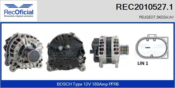 RECOFICIAL generátor - REC2010527.1 - TothCarparts