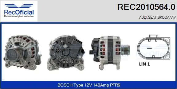 RECOFICIAL generátor - REC2010564.0 - TothCarparts