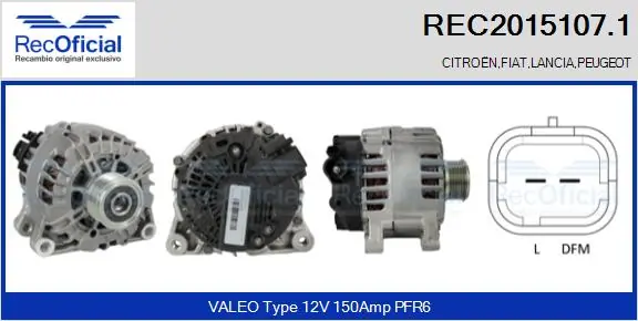 RECOFICIAL generátor - REC2015107.1 - TothCarparts
