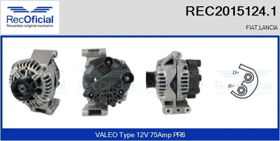 RECOFICIAL generátor - REC2015124.1 - TothCarparts